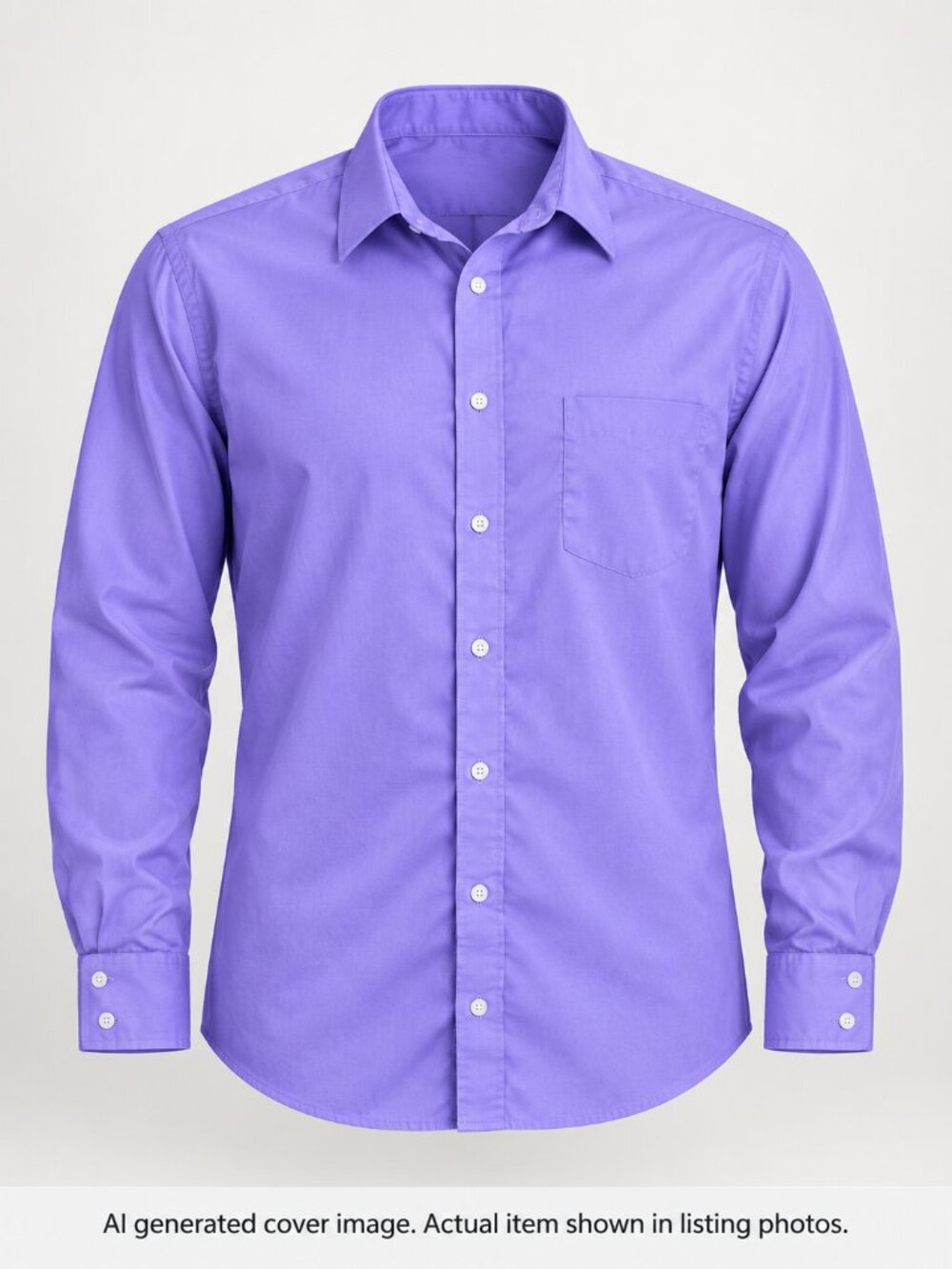 Croft & Barrow Purple Broadcloth Dress Shirt 17.5 34/35 Classic Fit